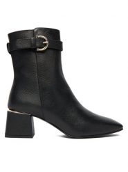 Aigner Botki 1252300 Czarny. Czarne botki damskie Aigner, bez wzorów, ze skóry, bez obcasa, na słupku, bez zapięcia. Za 1,459.00 zł.