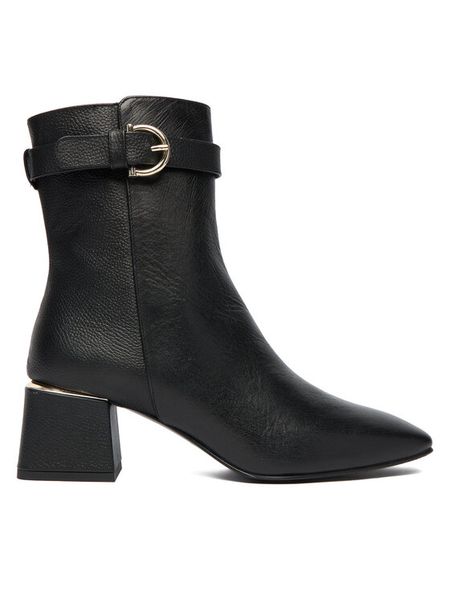 Aigner Botki 1252300 Czarny. Czarne botki damskie Aigner, bez wzorów, ze skóry, bez obcasa, na słupku, bez zapięcia. Za 1,459.00 zł.