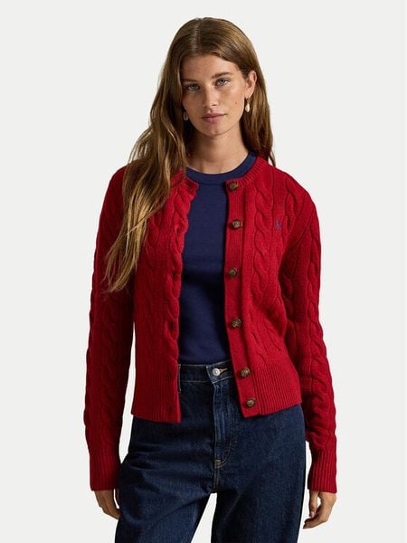 Polo Ralph Lauren Kardigan 211972104013 Czerwony Slim Fit. Czerwone kardigany damskie Polo Ralph Lauren, xxs, bez wzorów, z wełny, bez kołnierzyka. Za 959.00 zł.