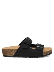 Inblu Klapki NM000034 Czarny. Czarne klapki damskie Inblu, bez wzorów, z syntetyku, bez obcasa, bez zapięcia. Za 119.99 zł.