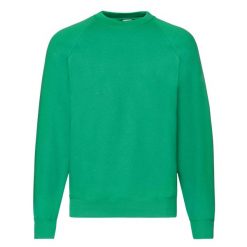 Męska Klasyczna Bluza Raglanowa. Zielone bluzy męskie fruit of the loom, l, bez wzorów, klasyczne, bez ramiączek, bez kaptura. Za 64.99 zł.