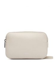 Calvin Klein Torebka Foil Logo Elongated Camera Bag LV04F3276G Kremowy. Białe listonoszki damskie Calvin Klein, bez wzorów, ze skóry, bez dodatków. Za 409.99 zł.