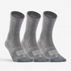 Skarpety sportowe tenis Artengo RS 160 High 3 pary. Szare skarpetki damskie Decathlon, bez wzorów, z bawełny. Za 29.99 zł.