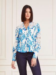 Marciano Guess Bluzka 4GGH07 9708Z Kolorowy Regular Fit. Bluzki damskie Marciano Guess, z aplikacjami, ze lnu, bez kołnierzyka, bez ramiączek. Za 649.99 zł.