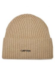 Calvin Klein Czapka Ck Must Logo Beanie K60K611401 Szary. Szare czapki damskie Calvin Klein, na zimę, bez wzorów, z materiału. Za 239.99 zł.