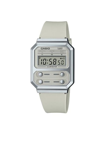 Casio Zegarek A100WEF-8AEF Szary. Szare, cyfrowe zegarki damskie Casio. Za 249.99 zł.