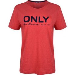 ONLY Koszulka damska Logo Slub Dnm Tee Mars Red (rozmiar M). Czerwone bluzki damskie ONLY, m, bez wzorów, bez kołnierzyka, bez ramiączek. W wyprzedaży za 37.00 zł.
