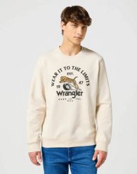 MESKA BLUZA WRANGLER CREWNECK SWEATSHIRT VINTAGE WHITE 112357365. Białe bluzy męskie Wrangler, m, bez wzorów, vintage, bez ramiączek, bez kaptura. Za 169.99 zł.