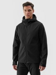 4F Kurtka softshell wiatroodporna membrana 5000 męska - czarna XXL. Czarne kurtki męskie 4F, na zimę, m, bez wzorów, z dzianiny, z kapturem, wspinaczkowe, windstopper. W wyprzedaży za 249.99 zł.