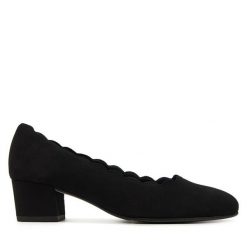 Czółenka Gabor. Czarne czółenka damskie Gabor, bez wzorów, bez obcasa, bez zapięcia. Za 389.99 zł.