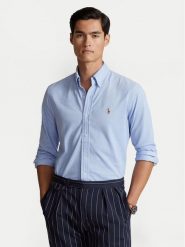 Polo Ralph Lauren Koszula 710932545001 Błękitny Custom Fit. Niebieskie koszule męskie Polo Ralph Lauren, l, bez wzorów, z bawełny, bez kołnierzyka, bez ramiączek. Za 499.99 zł.