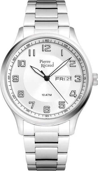 Zegarek Pierre Ricaud Zegarek męski Pierre Ricaud P60043.5123Q srebrny. Szare zegarki męskie Pierre Ricaud, bez wzorów, srebrne. Za 359.00 zł.