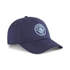 Czapka z daszkiem ftblESSENTIALS Manchester City PUMA Navy Team Light Blue. Niebieskie czapki damskie Puma, bez wzorów, eleganckie. Za 100.15 zł.