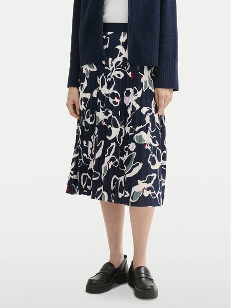 Tom Tailor Spódnica plisowana 1043057 Granatowy Regular Fit. Niebieskie spódnice damskie Tom Tailor, bez wzorów, z syntetyku, plisowane. Za 149.99 zł.