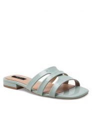 Nine West Klapki 123AL1207-1 Niebieski. Niebieskie klapki damskie Nine West, bez wzorów, ze skóry, bez obcasa, bez zapięcia. Za 179.99 zł.