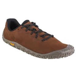Buty do biegania męskie, Merrell Vapor Glove 6. Brązowe buty sportowe męskie Merrell, bez wzorów, z gumy, bez zapięcia, do biegania. Za 529.99 zł.