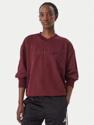 Adidas Bluza Seasonal Essentials Satin V-Neck KS7925 Bordowy Regular Fit. Czerwone bluzy damskie Adidas, s, bez wzorów, bez ramiączek, bez kaptura. Za 238.99 zł.