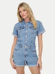 ONLY Kombinezon Castel 15344704 Niebieski Regular Fit. Niebieskie sukienki damskie ONLY, xs, bez wzorów, z bawełny, bez kołnierzyka, bez ramiączek. Za 229.99 zł.