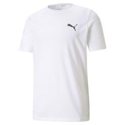 Koszulka sportowa męska Puma Active Small Logo Tee. Białe koszulki sportowe męskie Puma, m, bez wzorów, bez ramiączek, na fitness i siłownię. Za 72.99 zł.