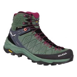 Buty trekkingowe damskie Salewa WS Alp Trainer 2 Mid Gtx. Zielone obuwie trekkingowe damskie Salewa, z gumy, za kostkę, bez zapięcia. Za 860.90 zł.