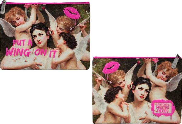 Santoro London Duża Płaska Kosmetyczka, Saszetka - Masterpieces - Put a Wing On It. Saszetki i nerki męskie Santoro London, bez wzorów. Za 99.99 zł.