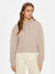 Calvin Klein Jeans Bluza J20J224718 Szary Relaxed Fit. Szare bluzy damskie Calvin Klein Jeans, l, bez wzorów, z bawełny, bez ramiączek, bez kaptura. Za 279.99 zł.