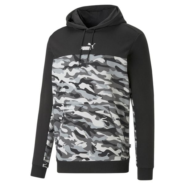 Sweatshirt bluza z kapturem camo Puma ESS Block TR. Czarne bluzy męskie Puma, s, bez wzorów, sportowe, bez ramiączek, z kapturem. W wyprzedaży za 224.30 zł.