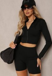Czarne Szorty Kolarki High Waist z Efektem Push Up Pielara. Czarne szorty damskie Renee, bez wzorów, eleganckie, z podwyższonym stanem. Za 39.99 zł.