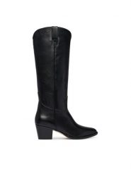 LAUREN RALPH LAUREN Kozaki 802P15663001 Czarny. Czarne kozaki damskie Lauren Ralph Lauren, bez wzorów, ze skóry, bez obcasa, na słupku, bez zapięcia. Za 1,499.00 zł.