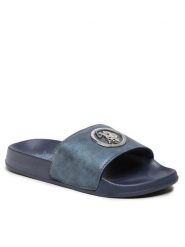 U.S. Polo Assn. Klapki Ivy00 IVY001 SHINY Niebieski. Niebieskie klapki damskie U.S. Polo Assn., bez wzorów, ze skóry, bez obcasa, bez zapięcia. Za 149.99 zł.