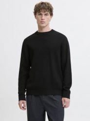 Jack & Jones sweter z dzianiny Mężczyźni Bawełna (100%) czarny, XXL. Czarne swetry męskie Jack & Jones, m, bez wzorów, z bawełny, bez kołnierzyka, bez ramiączek. Za 249.95 zł.