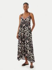 LOLA CASADEMUNT Sukienka letnia LS2616027 Czarny Regular Fit. Czarne sukienki damskie LOLA CASADEMUNT, na lato, xs, bez wzorów, z wiskozy, bez kołnierzyka, bez ramiączek. Za 459.99 zł.