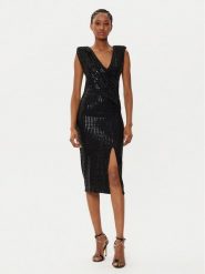 Rinascimento Sukienka koktajlowa CFC0019757002 Czarny Slim Fit. Czarne sukienki damskie Rinascimento, s, bez wzorów, z syntetyku, wizytowe, bez kołnierzyka, bez ramiączek. Za 319.99 zł.