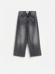 Jeansy wide leg comfort - szary. Szare jeansy damskie Reserved, bez wzorów, z bawełny. Za 129.99 zł.