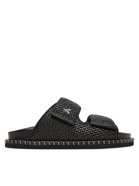 Patrizia Pepe Klapki 2X0045/L109 Czarny. Czarne klapki damskie Patrizia Pepe, bez wzorów, ze skóry, bez obcasa, bez zapięcia. Za 1,109.00 zł.