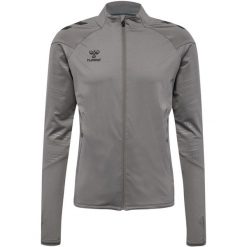 Kurtka z dresu Hummel Pro. Szare kurtki sportowe damskie Hummel, bez wzorów, z dresówki, bez ramiączek, bez kaptura. Za 269.00 zł.