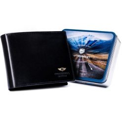 Portfel męski PETERSON PTN 22306-VT czarny. Czarne portfele męskie Peterson, bez wzorów. Za 97.99 zł.