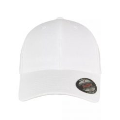 Czapka Z Daszkiem W Kształcie Alfy. Białe czapki damskie FLEXFIT, bez wzorów, z elastanu. Za 73.99 zł.