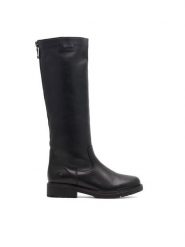 Remonte Kozaki R6576-01 Czarny. Czarne kozaki damskie Remonte, bez wzorów, ze skóry, bez obcasa, na słupku, bez zapięcia. Za 619.99 zł.