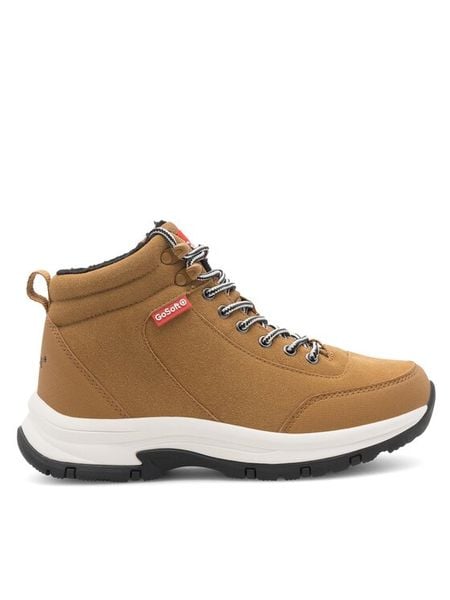 Go Soft Trzewiki VS16032023-2 Brązowy. Brązowe botki damskie GO SOFT, bez wzorów, z syntetyku, bez obcasa, na płaskiej podeszwie, bez zapięcia. Za 199.99 zł.