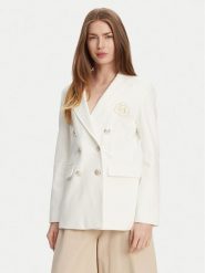 Marella Marynarka Baiocco 2513911024 Biały Slim Fit. Białe marynarki i żakiety damskie Marella, bez wzorów, z syntetyku, bez kołnierzyka, bez ramiączek. Za 869.99 zł.