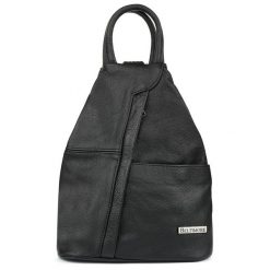 Plecak damski czarny skórzany Beltimore Q60. Czarne plecaki damskie bez wzorów, z materiału, eleganckie. Za 219.99 zł.