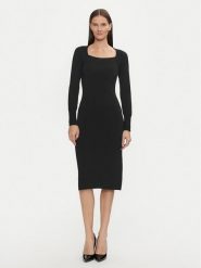 Luisa Spagnoli Sukienka dzianinowa Mandola 58510 Czarny Regular Fit. Czarne sukienki damskie Luisa Spagnoli, l, bez wzorów, z dzianiny, bez kołnierzyka, bez ramiączek. Za 839.99 zł.