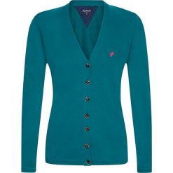 Kardigan w kolorze ciemnozielonym. Zielone kardigany damskie Denim Culture, l, bez wzorów, z bawełny, bez kołnierzyka. W wyprzedaży za 119.95 zł.