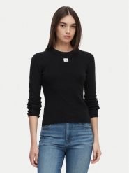 Calvin Klein Jeans Sweter LV047G309G Czarny Regular Fit. Czarne swetry nierozpinane damskie Calvin Klein Jeans, m, bez wzorów, z bawełny, bez kołnierzyka, bez ramiączek. Za 409.99 zł.