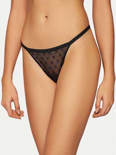 DKNY Stringi DK5029 Czarny. Czarne majtki damskie DKNY, z syntetyku. Za 79.99 zł.