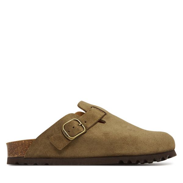 Klapki Scholl. Brązowe klapki damskie Scholl, bez wzorów, bez obcasa, bez zapięcia. Za 429.99 zł.