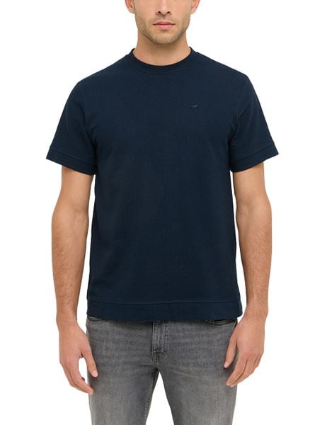 Męski T-Shirt Mustang Style Allentown Dark Sapphire 1016271 4136. Niebieskie t-shirty męskie Mustang, m, bez wzorów, bez kołnierzyka, bez ramiączek. Za 69.99 zł.