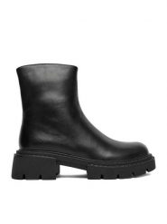 Badura Botki C-ANAHI-MX01415-2 Czarny. Czarne botki damskie Badura, bez wzorów, ze skóry, bez obcasa, na płaskiej podeszwie, bez zapięcia. Za 299.99 zł.