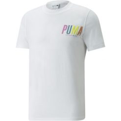 Koszulka sportowa męska Puma Swxp Graphic. Białe koszulki sportowe męskie Puma, m, bez wzorów, bez ramiączek, na jogę i pilates. Za 226.00 zł.